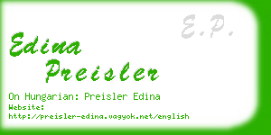 edina preisler business card